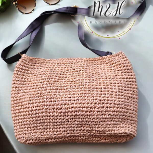 👜 شنطة كروشيه كاجوال بخيط رافيا – Raffia Crochet Shoulder Bag