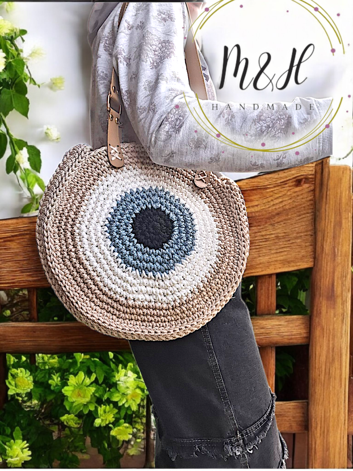 شنطة كروشيه دائرية – تصميم العين - Image 1