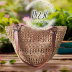 👜 شنطة كروشيه صيفية – Handmade Raffia Bag - Image 3