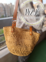 👜 شنطة كروشيه صيفية – Handmade Raffia Bag