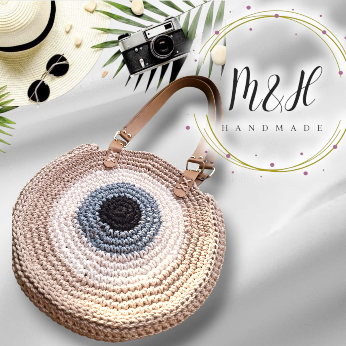 شنطة كروشيه دائرية – تصميم العين - Image 2
