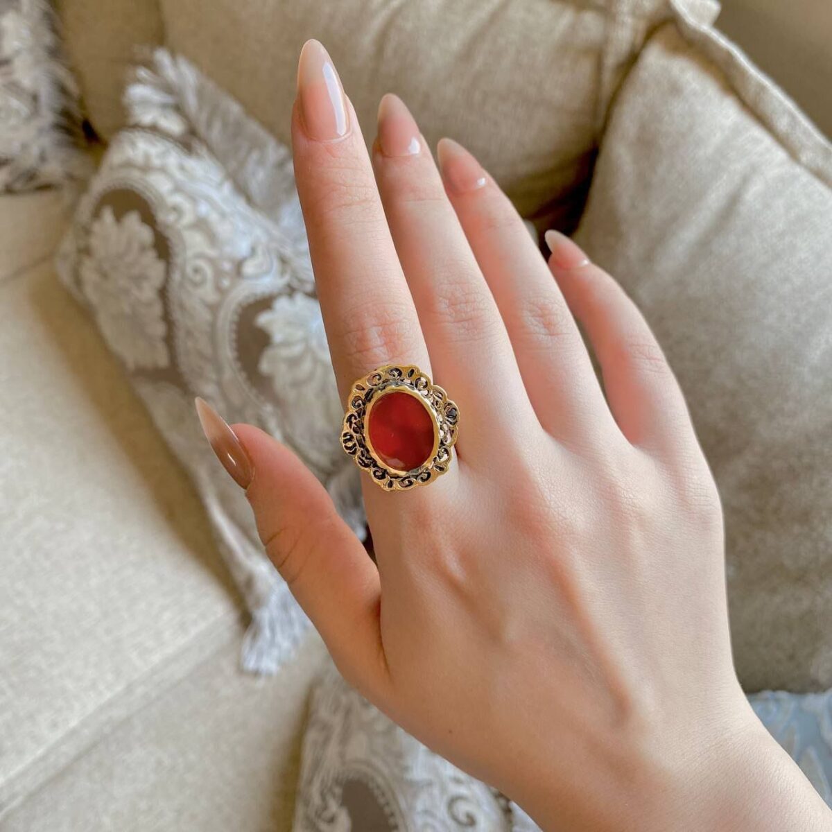 خاتم نحاس بحجر - Image 3