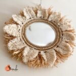 Raffia macrame mirror - Image 3