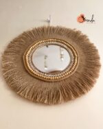 Jute mirror fringe wall decor - Image 2