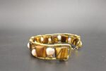Geometric Square Bracelet with Tiger Eye stones - Image 2