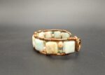 Geometric Square Bracelet with Aquamarine stones - Image 2