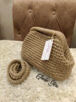 Handmade macrame clutch bag