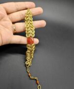 Spiral Coil Bracelet with Jade Stone