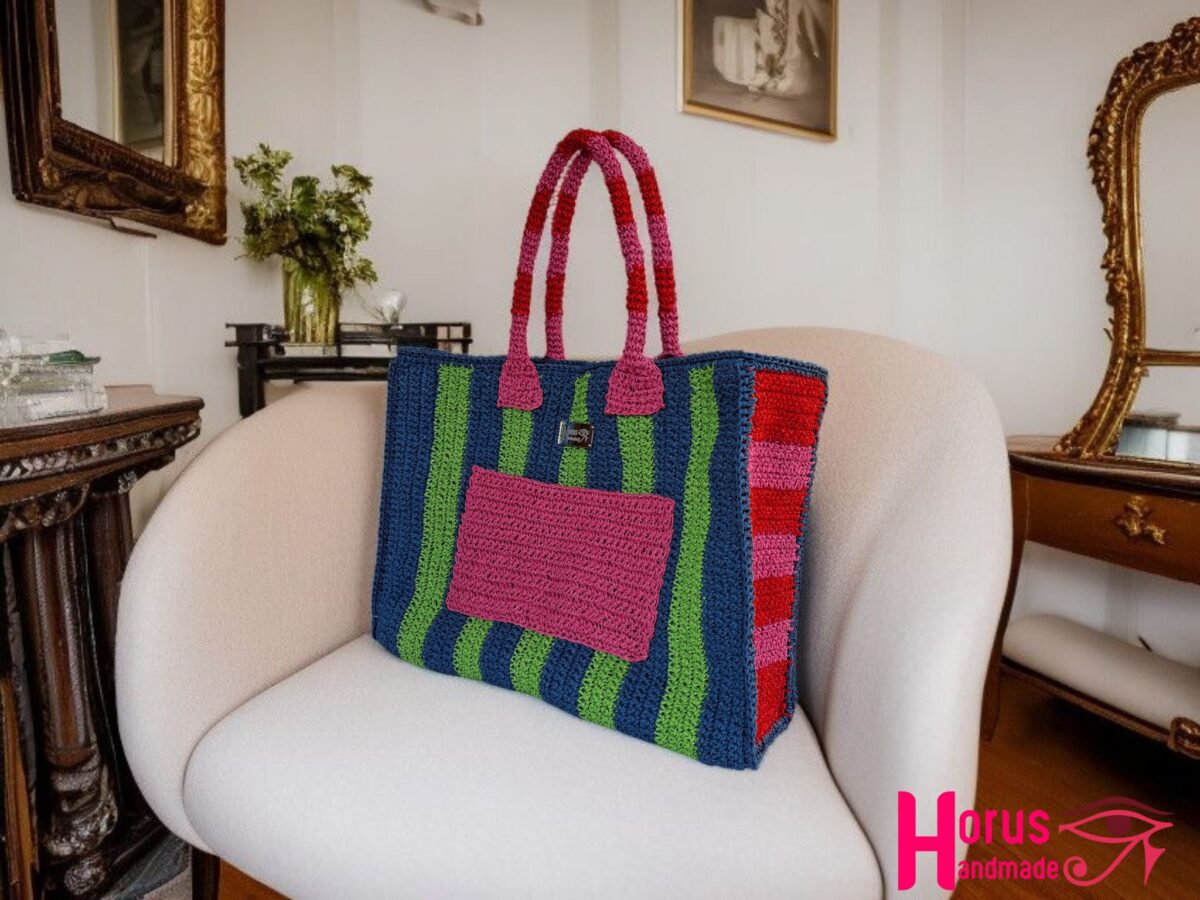 شنطة رافيا مستوردة هاندميد - Image 3