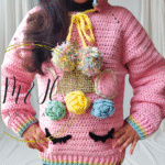 بلوفر كروشيه أطفال يونيكورن