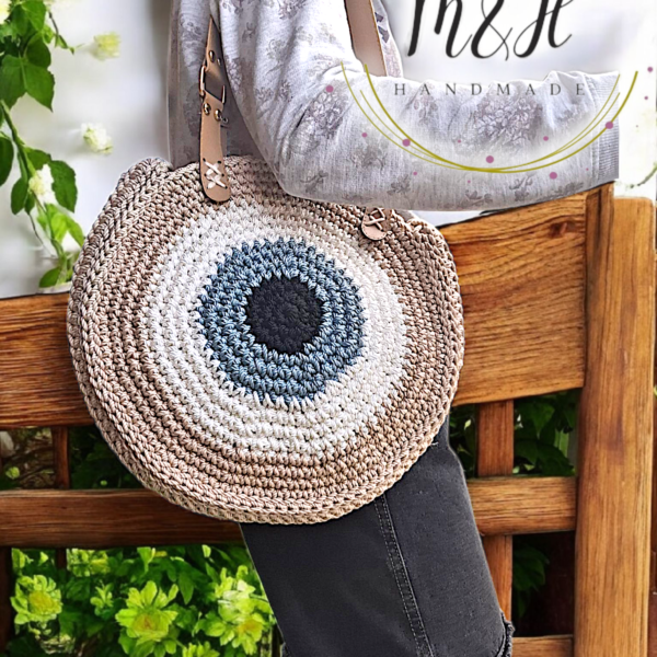 شنطة كروشيه دائرية – تصميم العين