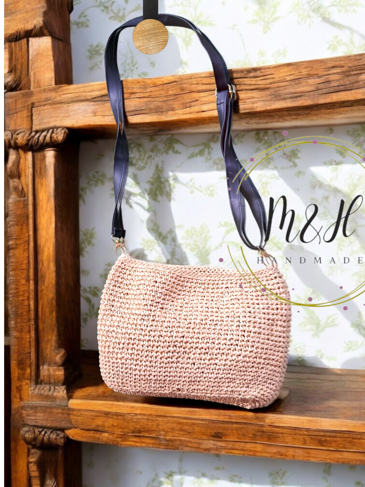 👜 شنطة كروشيه كاجوال بخيط رافيا – Raffia Crochet Shoulder Bag - Image 2