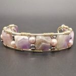 Geometric Square Bracelet with Amethyst stones