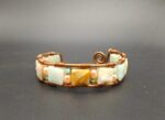 Geometric Square Bracelet with Aquamarine stones