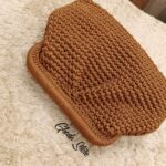 Handmade macrame clutch bag