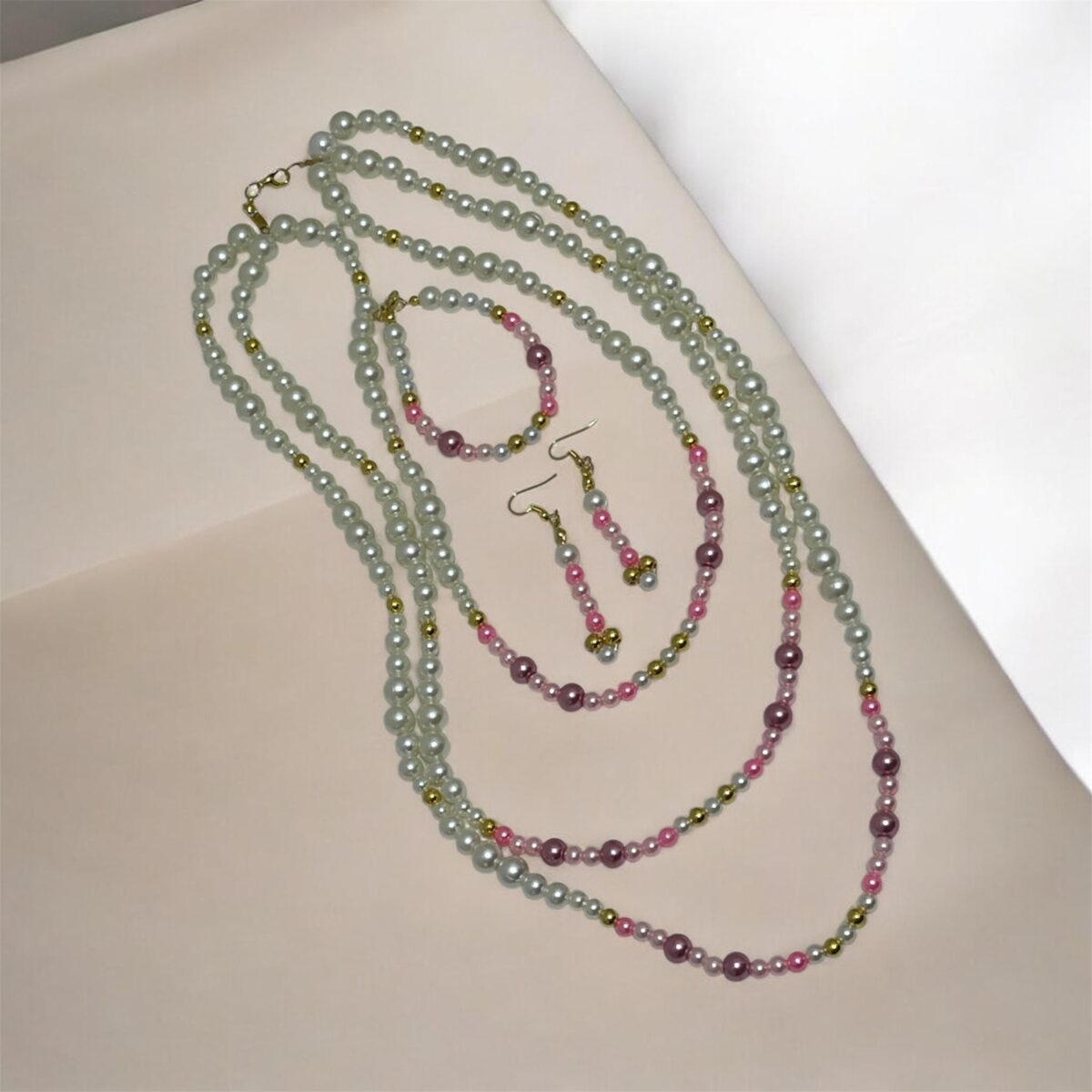 طقم عقد لؤلؤ صناعي - Image 3